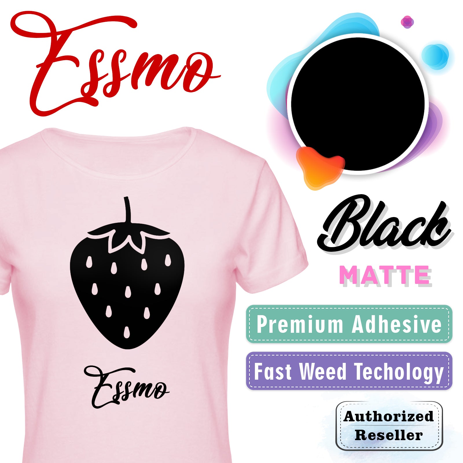 ESSMO™ Black / Silver Reflective Heat Transfer Vinyl HTV RT02 – Essmovinyl