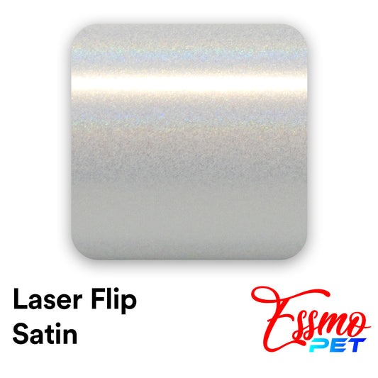 PET Laser Flip Satin White Vinyl Wrap