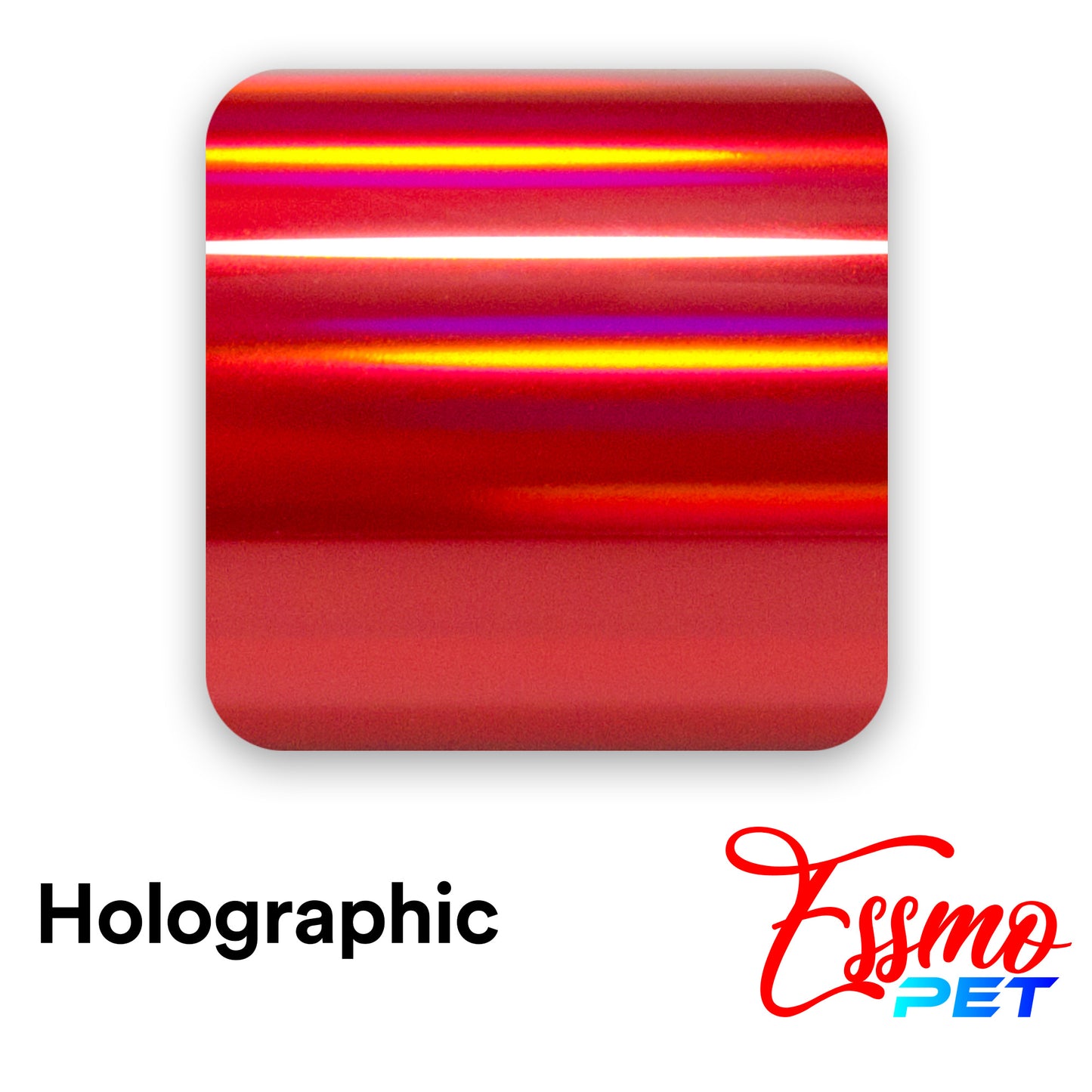 PET Holographic Red Vinyl Wrap