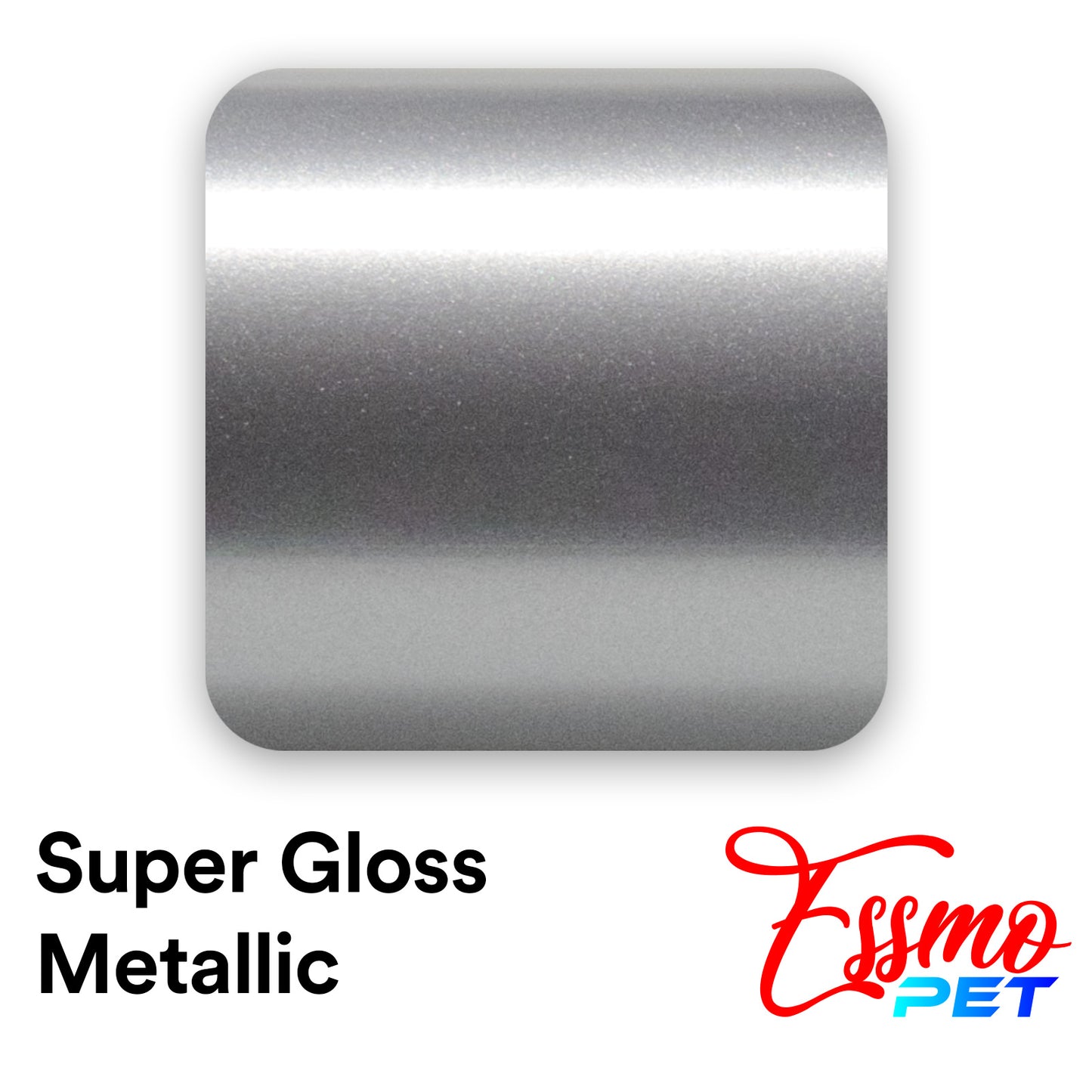 PET Super Gloss Metallic GT Silver Vinyl Wrap