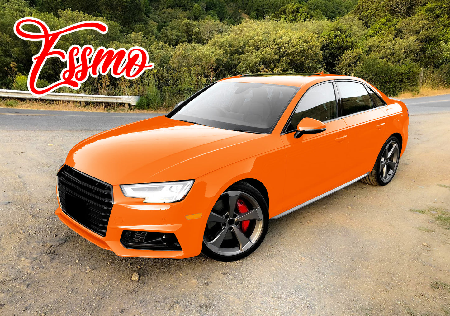 PET Super Gloss Lava Orange Vinyl Wrap