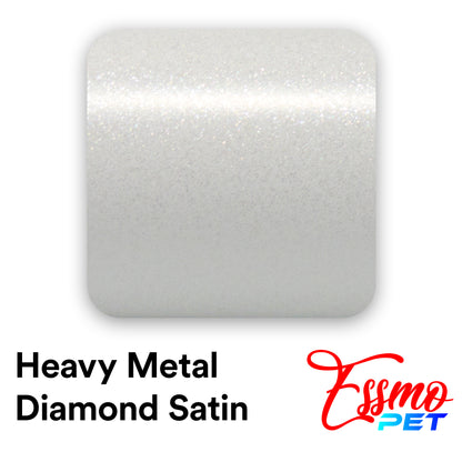 PET Heavy Metal Diamond Satin Ceramic White Vinyl Wrap