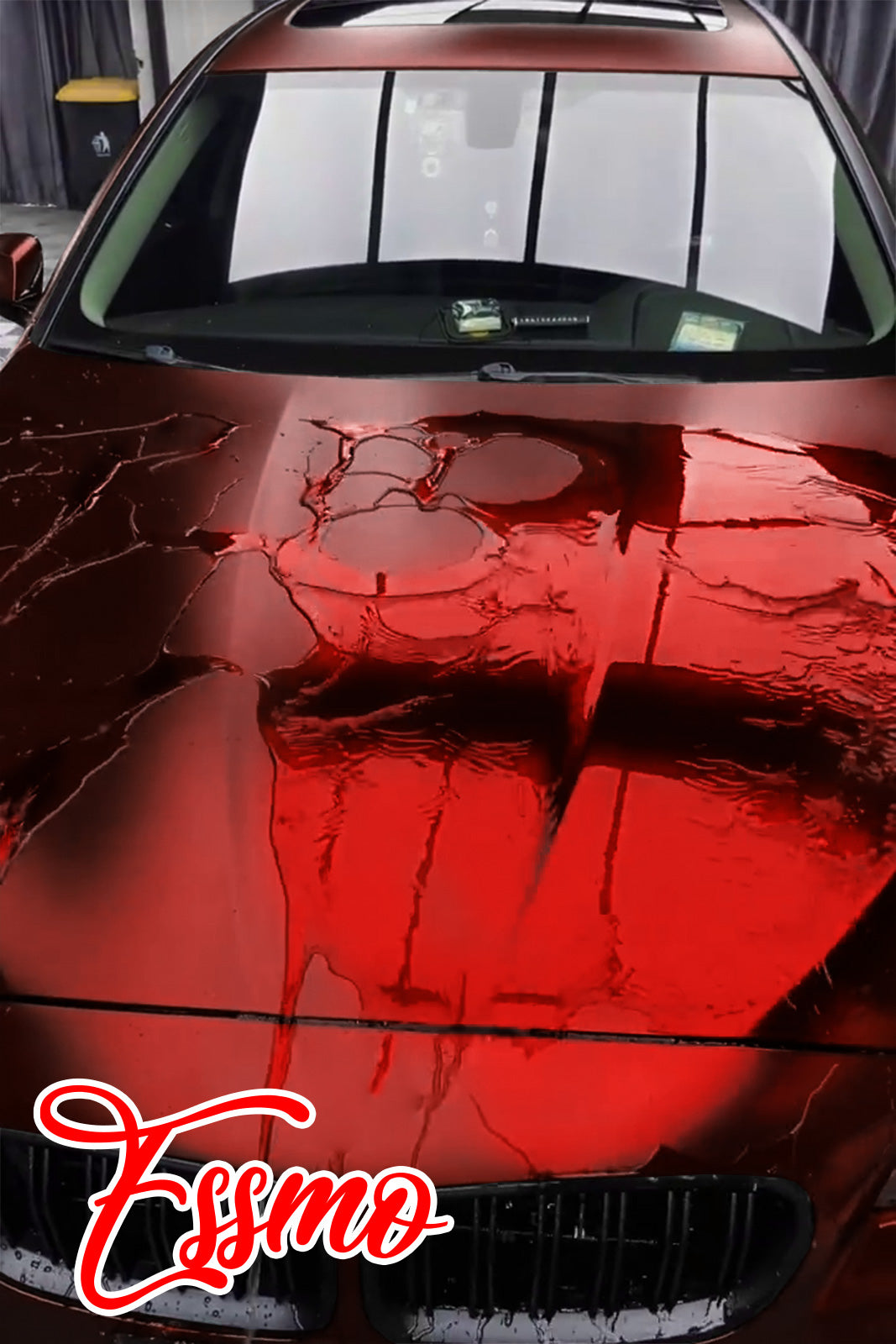 PET Romance Chrome Dark Red Vinyl Wrap