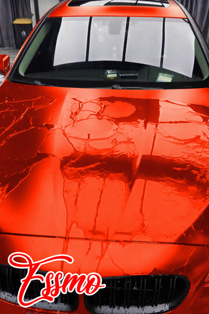 PET Romance Chrome Flame Red Vinyl Wrap