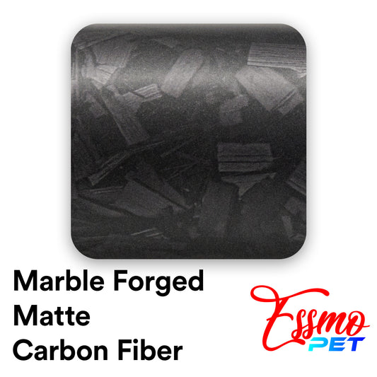 PET Marble Forged Matte Carbon Fiber Textured Black Vinyl Wrap