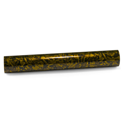 PET Marble Forged Gloss Carbon Fiber Textured Golden Yellow Vinyl Wrap