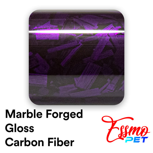 PET Marble Forged Gloss Carbon Fiber Textured Royal Purple Vinyl Wrap