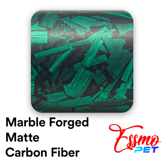 PET Marble Forged Matte Carbon Fiber Textured Emerald Green Vinyl Wrap