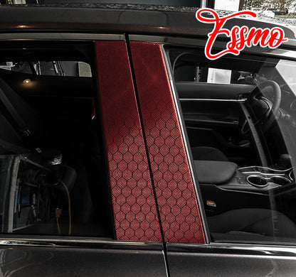 PET Honeycomb Carbon Fiber Satin Dark Red Hex Vinyl Wrap