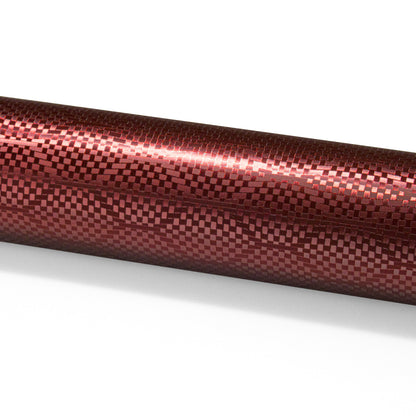 PET Honeycomb Carbon Fiber Satin Dark Red Hex Vinyl Wrap