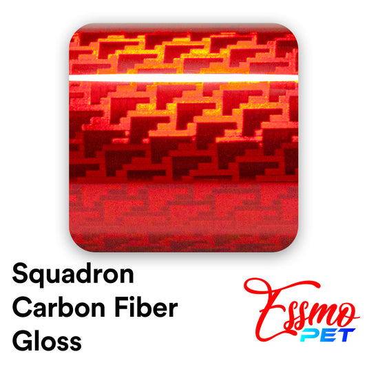 PET Squadron Carbon Fiber Gloss Red Vinyl Wrap