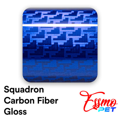 PET Squadron Carbon Fiber Gloss Royal Blue Vinyl Wrap