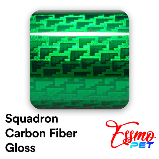 PET Squadron Carbon Fiber Gloss Emerald Green Vinyl Wrap