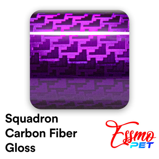 PET Squadron Carbon Fiber Gloss Royal Purple Vinyl Wrap