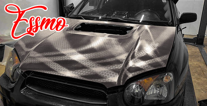 PET Honeycomb Carbon Fiber Satin Nardo Gray Hex Vinyl Wrap