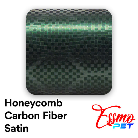 PET Honeycomb Carbon Fiber Satin Venom Green Hex Vinyl Wrap