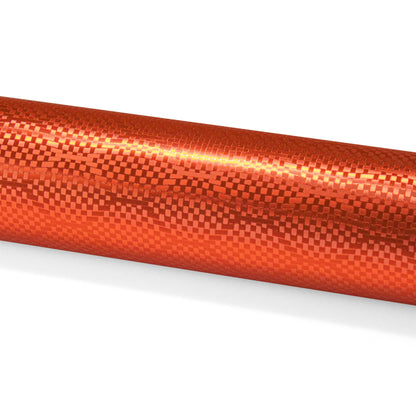 PET Honeycomb Carbon Fiber Satin Flame Red Hex Vinyl Wrap