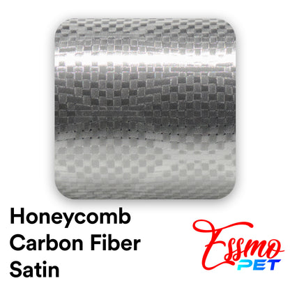 PET Honeycomb Carbon Fiber Satin Silver Hex Vinyl Wrap