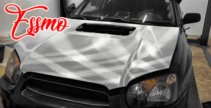 PET Honeycomb Carbon Fiber Satin Silver Hex Vinyl Wrap