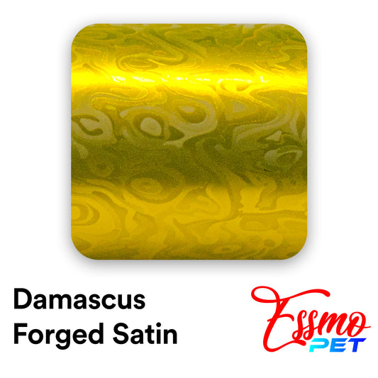 PET Damascus Forged Satin Golden Yellow Vinyl Wrap