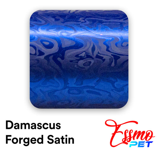 PET Damascus Forged Satin Royal Blue Vinyl Wrap