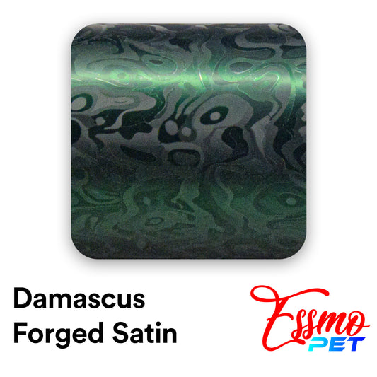 PET Damascus Forged Satin Venom Green Vinyl Wrap