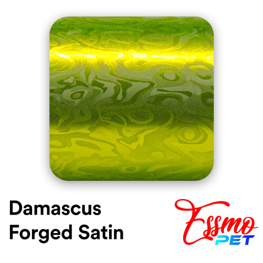 PET Damascus Forged Satin Lime Green Vinyl Wrap