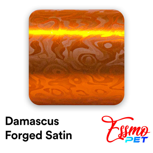 PET Damascus Forged Satin Lava Orange Vinyl Wrap