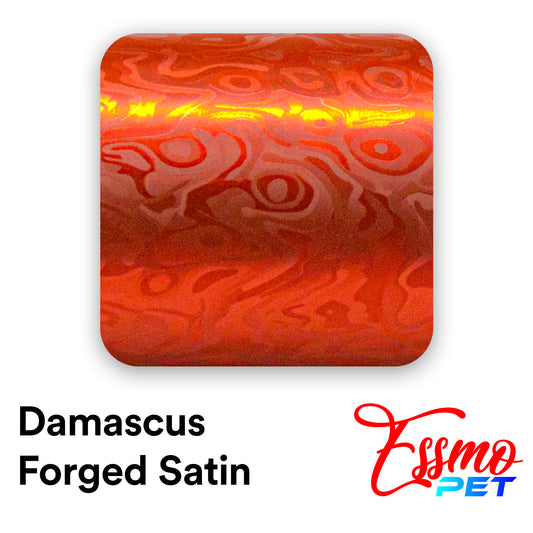 PET Damascus Forged Satin Flame Red Vinyl Wrap