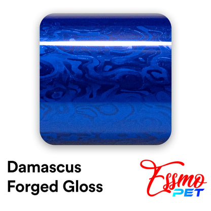 PET Damascus Forged Gloss Royal Blue Vinyl Wrap