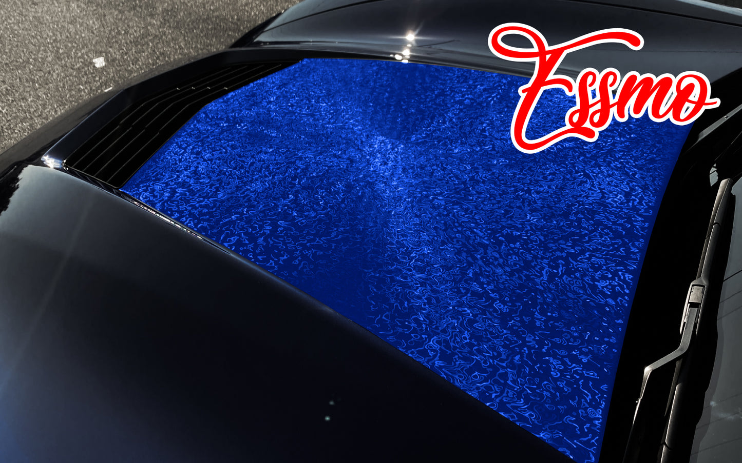 PET Damascus Forged Gloss Royal Blue Vinyl Wrap