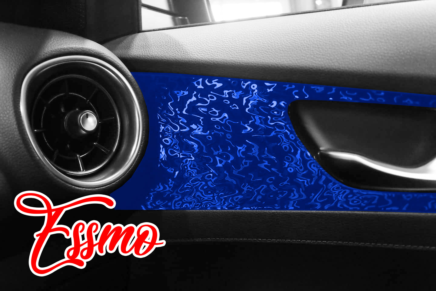 PET Damascus Forged Gloss Royal Blue Vinyl Wrap