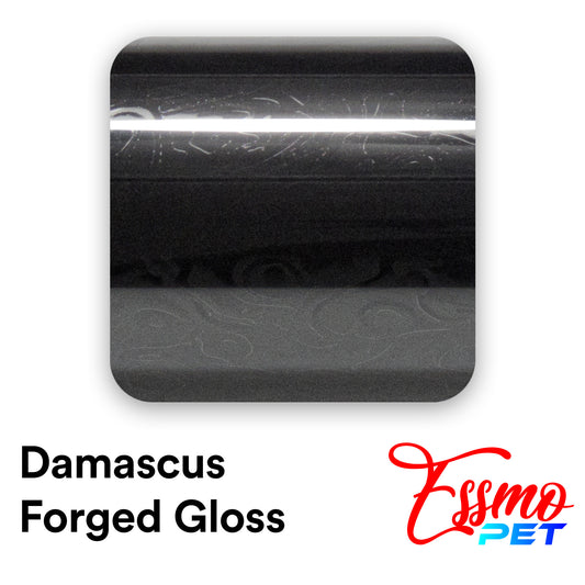 PET Damascus Forged Gloss Black Vinyl Wrap