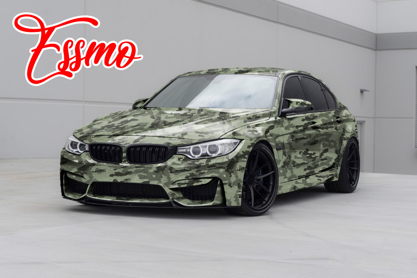 PET Camouflage Python Gloss Mint Green Vinyl Wrap