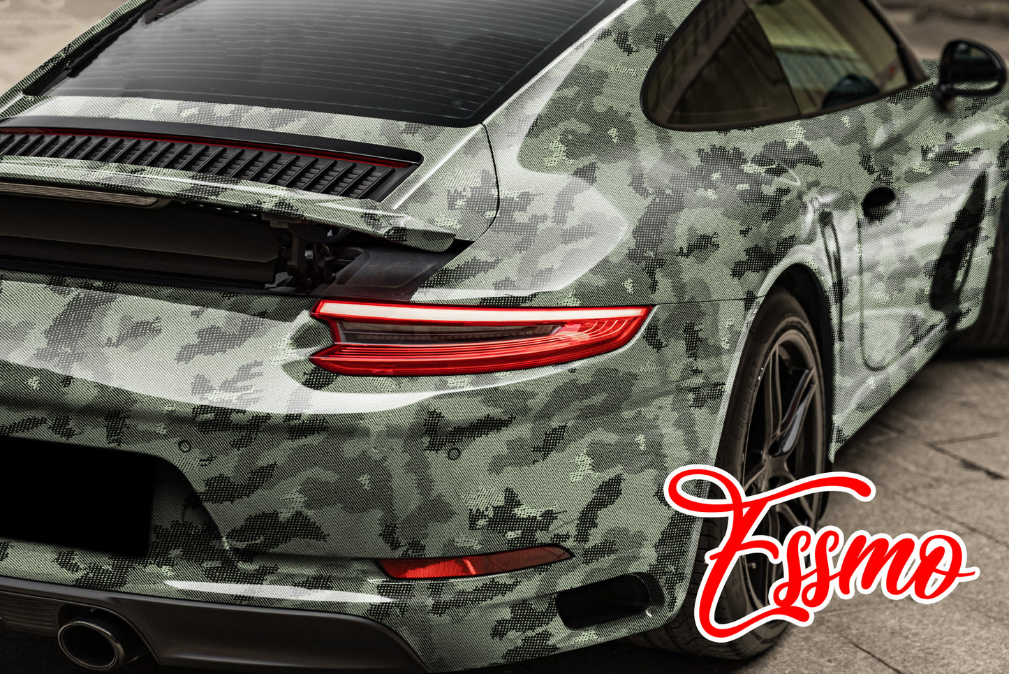 PET Camouflage Python Gloss Mint Green Vinyl Wrap