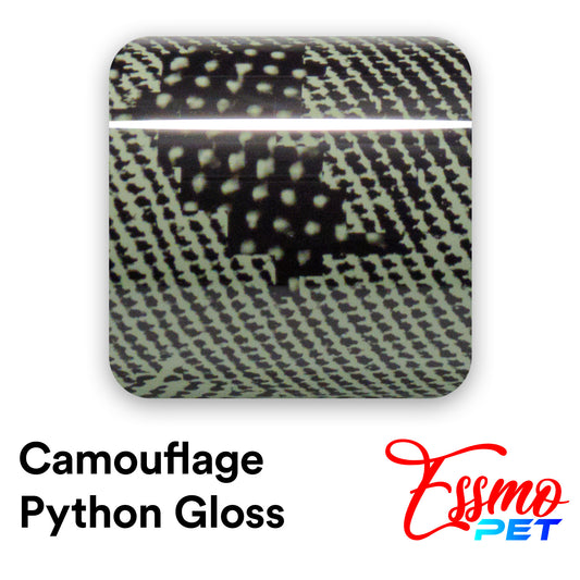 PET Camouflage Python Gloss Khaki Green Vinyl Wrap