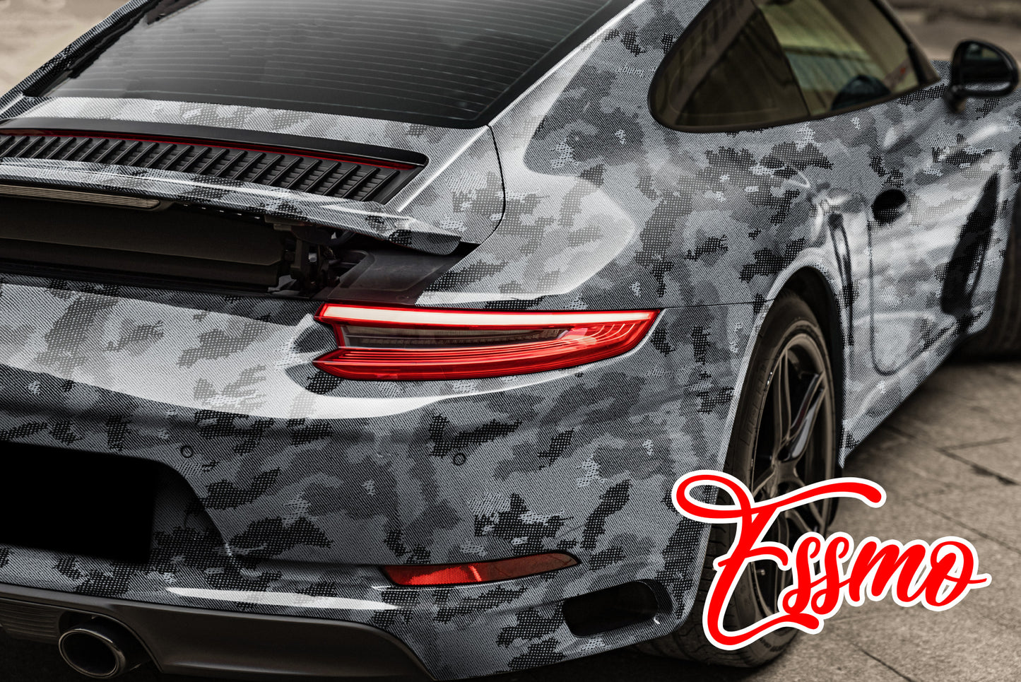 PET Camouflage Python Gloss Nardo Gray Vinyl Wrap