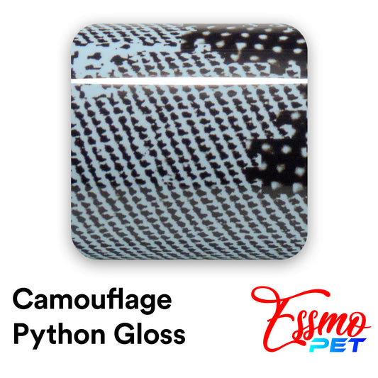 PET Camouflage Python Gloss Frozzen Blue Vinyl Wrap