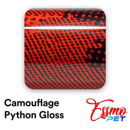 PET Camouflage Python Gloss Dark Red Vinyl Wrap