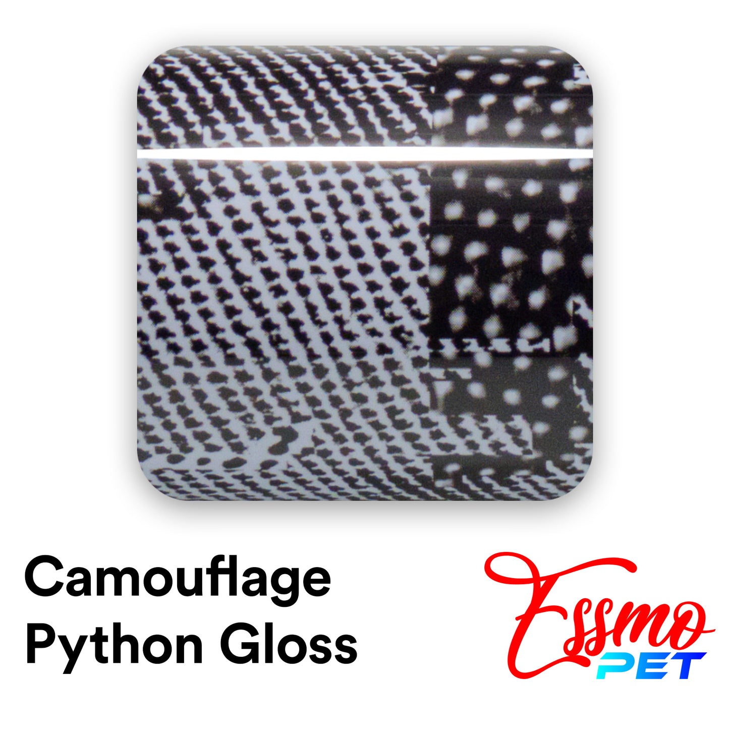 PET Camouflage Python Gloss Storm Gray Vinyl Wrap