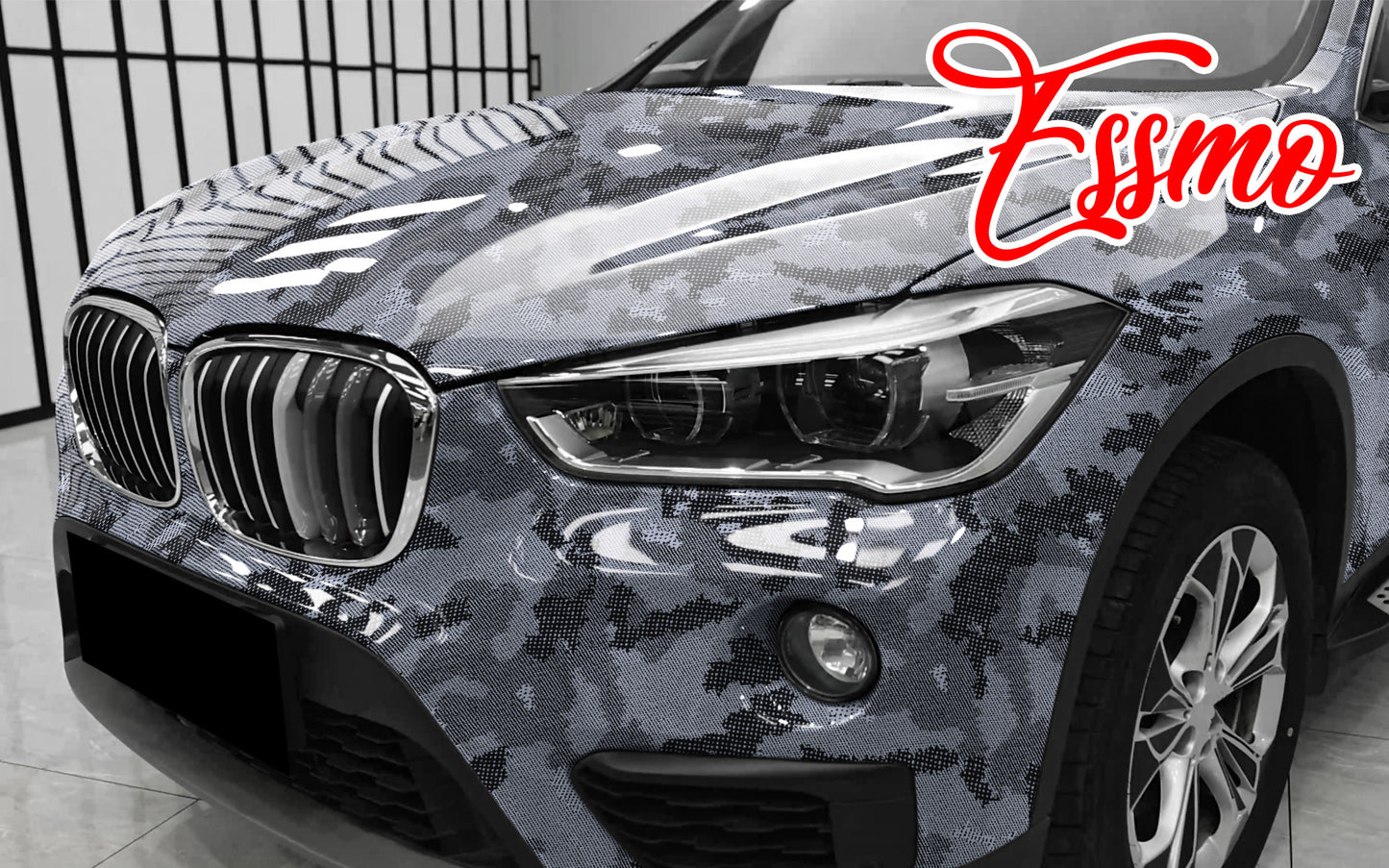 PET Camouflage Python Gloss Storm Gray Vinyl Wrap