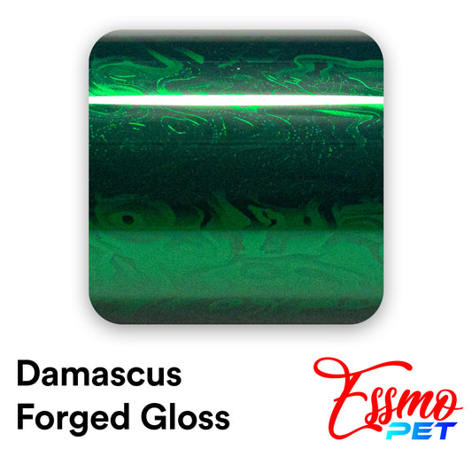 PET Damascus Forged Gloss Beast Green Vinyl Wrap