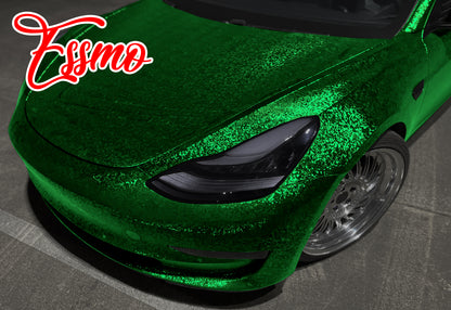 PET Damascus Forged Gloss Beast Green Vinyl Wrap