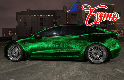 PET Damascus Forged Gloss Beast Green Vinyl Wrap