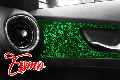 PET Damascus Forged Gloss Beast Green Vinyl Wrap