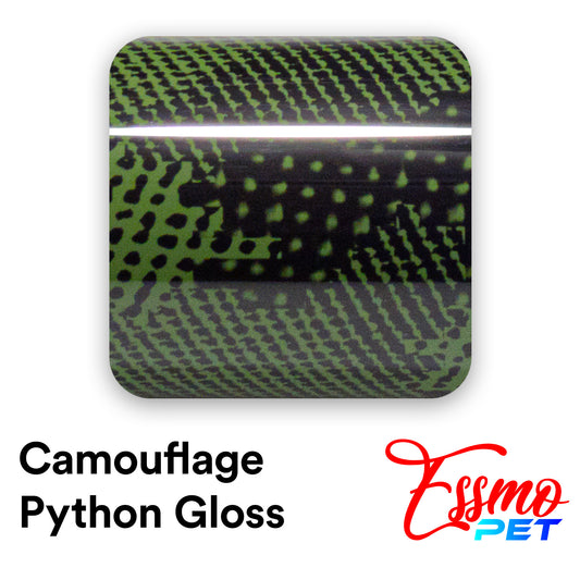 PET Camouflage Python Gloss Army Greem Vinyl Wrap