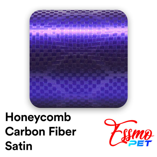 PET Honeycomb Carbon Fiber Satin Royal Purple Hex Vinyl Wrap