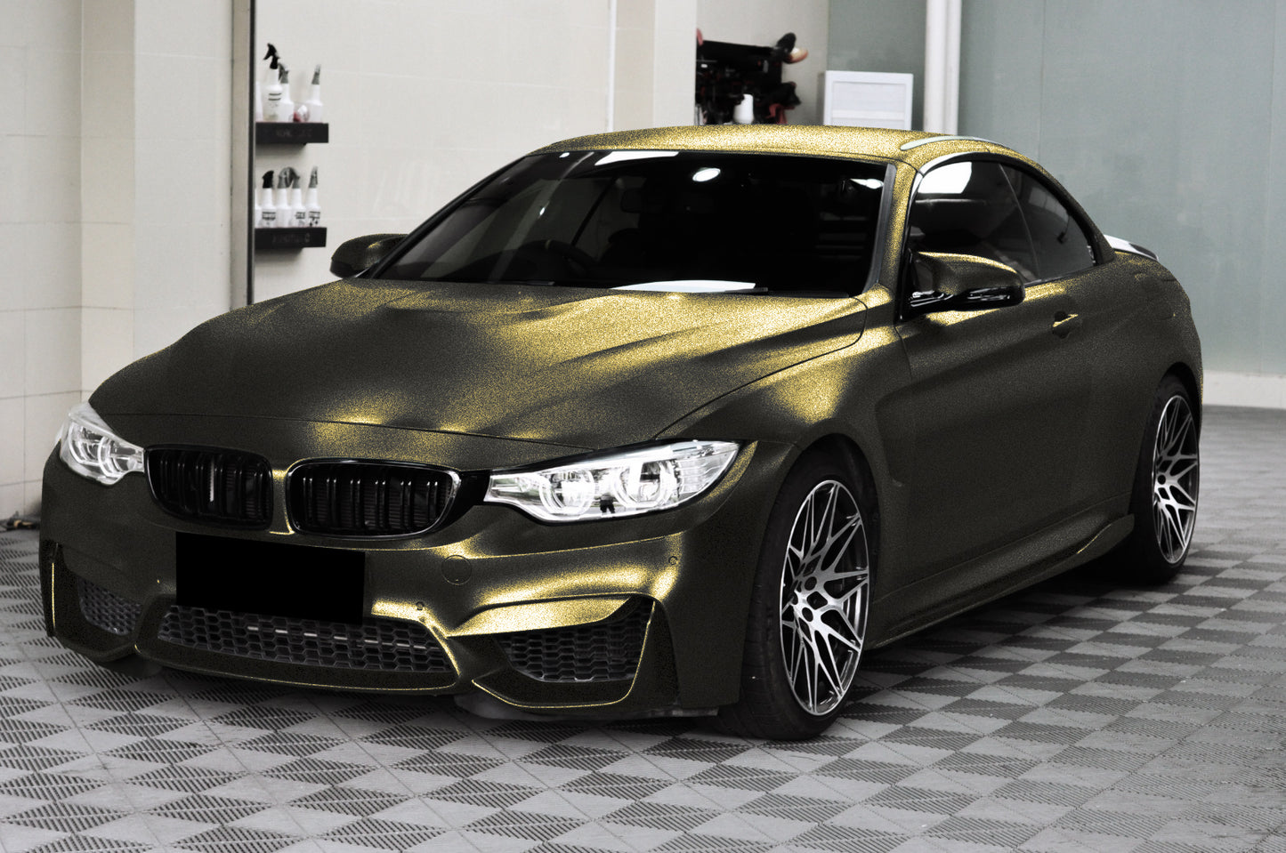 Galaxy Dust Matte Black Gold Vinyl Wrap