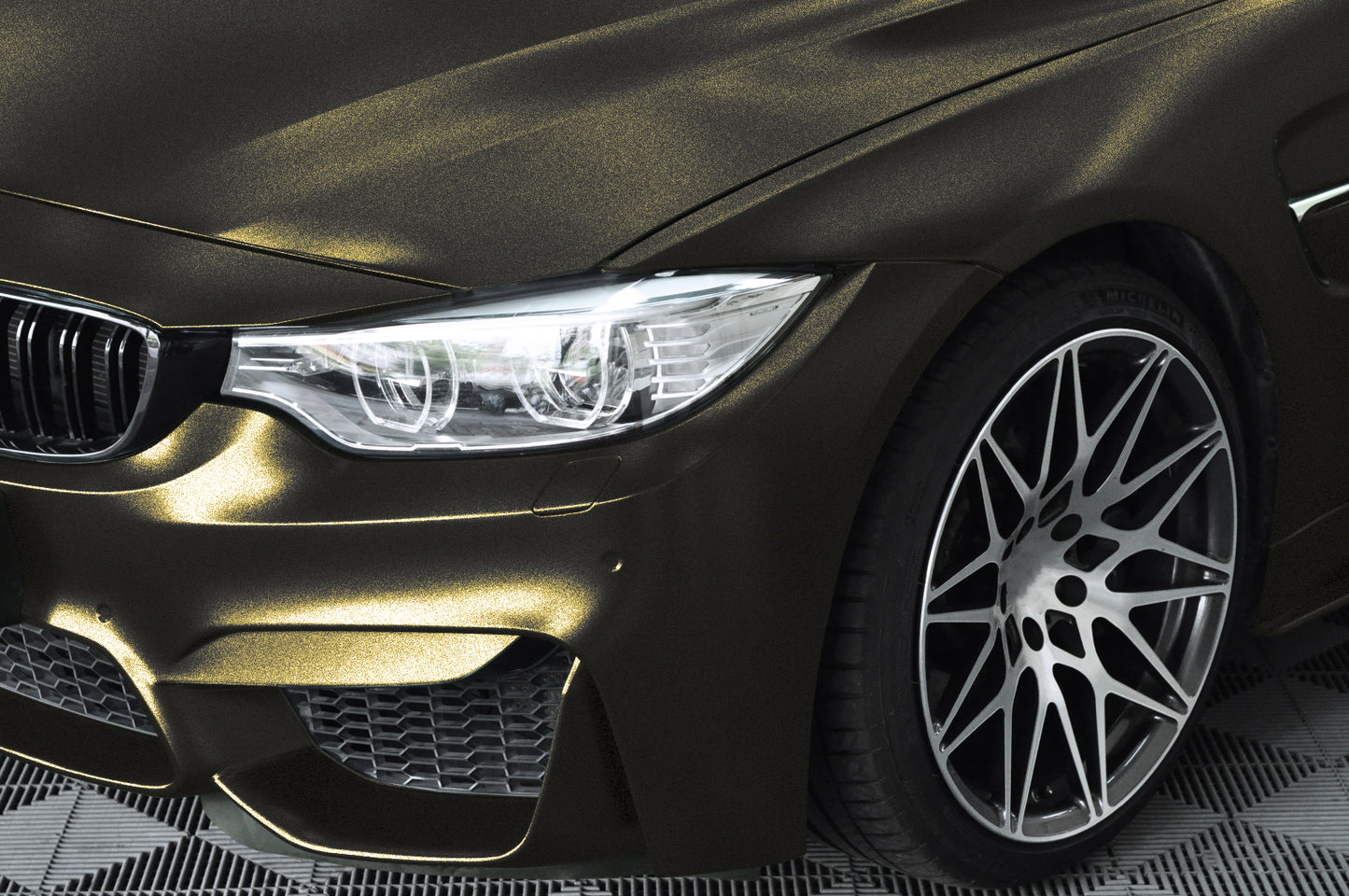 Galaxy Dust Matte Black Gold Vinyl Wrap