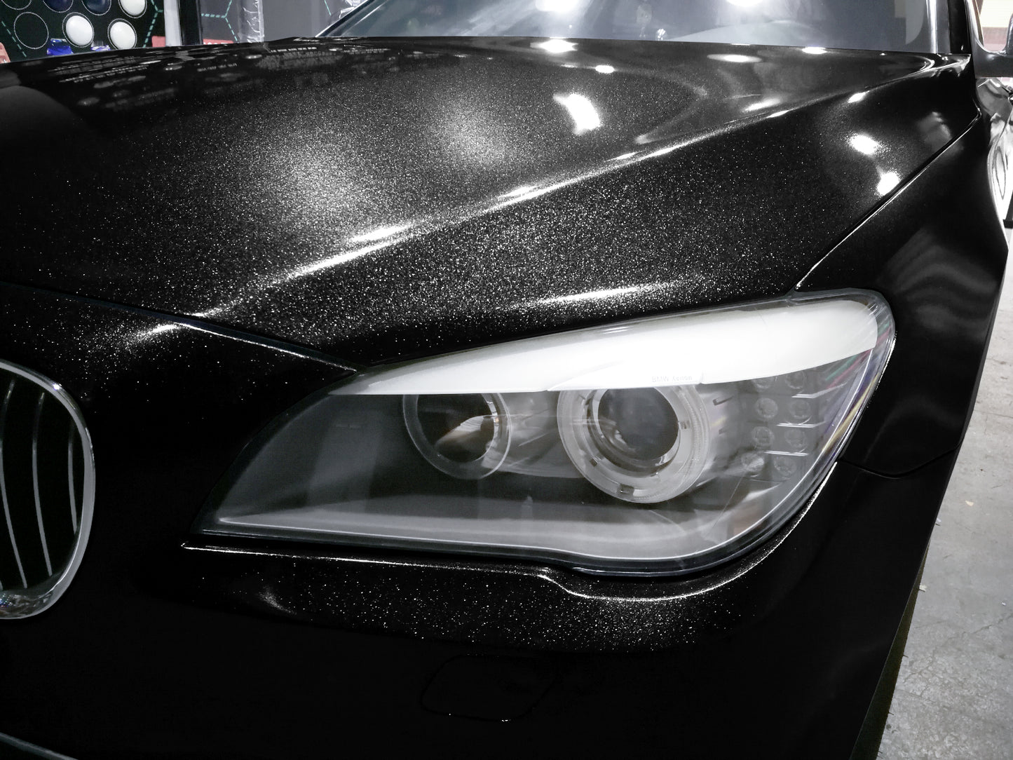 Sparkle Black Gloss Glitter Vinyl Wrap